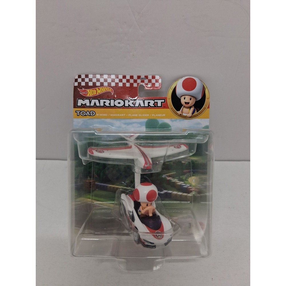Hot Wheels Mario Kart Toad P-Wing Magikart Plane Glider Diecast GVD30 NEW